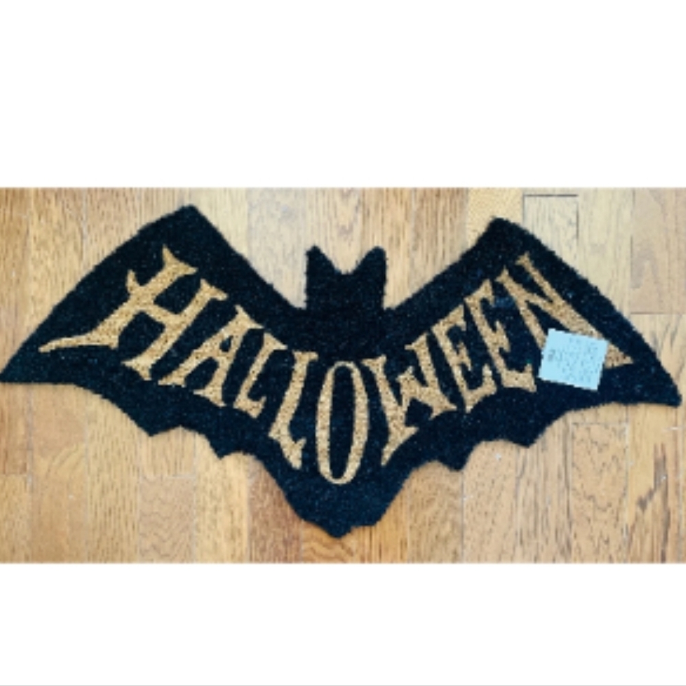 ISO Halloween bat coir door mat